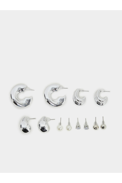 Styli مجموعة من 6 أقراط متنوعة سادة