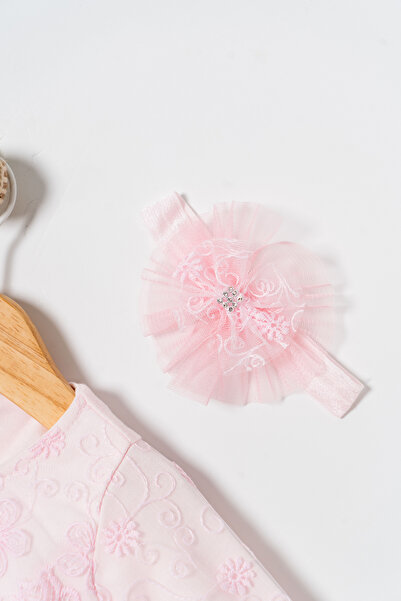 Miniday Baby Kız Bebek Mevlütlük Elbise Bandanalı Dantelli