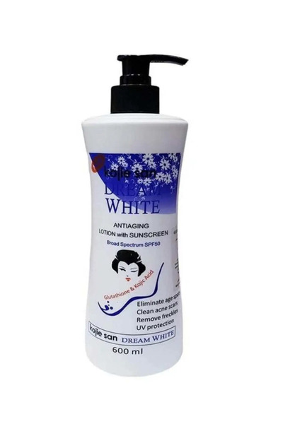 Kojie كوجي سان دريم وايت لوشن مضاد للشيخوخة مع واقي شمس بعامل حماية 50 - 600 مل