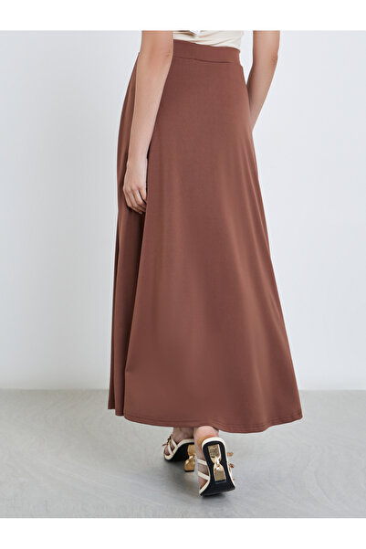 Styli Solid Knit A-Line Maxi Skirt