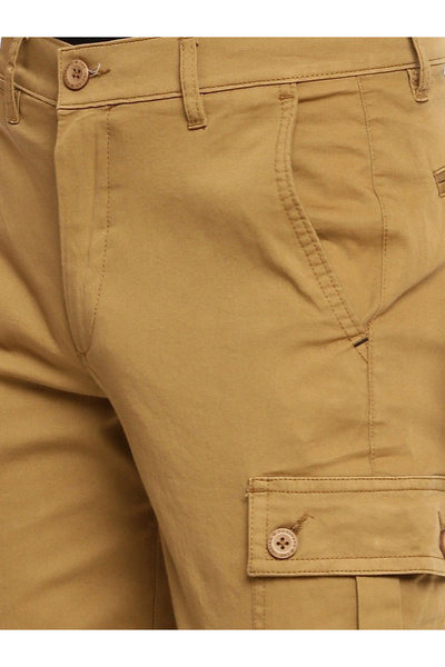 The Indian Garage Co By Styli Men Brown Mid Rise Slim Fit Cargo Pants