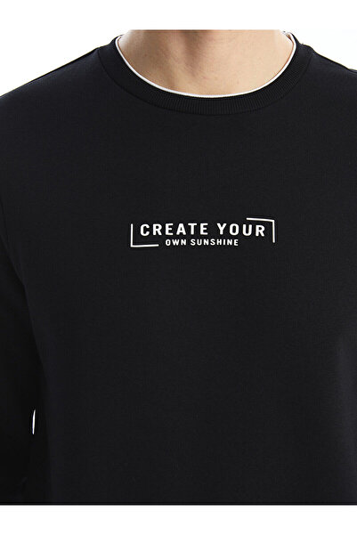 LC Waikiki Crew Neck Printed Men's Thick Sweatshirt