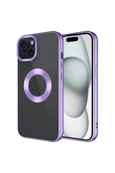 zore iPhone 15 Compatible Single Camera Framed Logo Displaying Shrp Omega Cas...