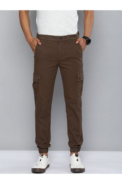 The Indian Garage Co By Styli Men Brown Slim Fit Cargo Pants