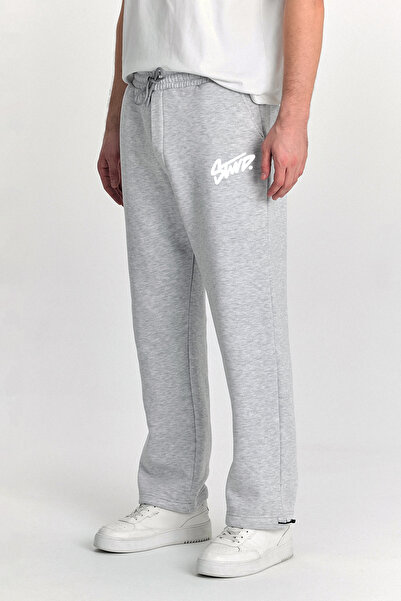 THE RULE Ανδρικό φαρδύ παντελόνι με ρυθμιζόμενο πόδι, με στάμπα 3 κλωστών, φαρδιά εφαρμογή, φαρδύ παντελόνι με πώματα RF0547