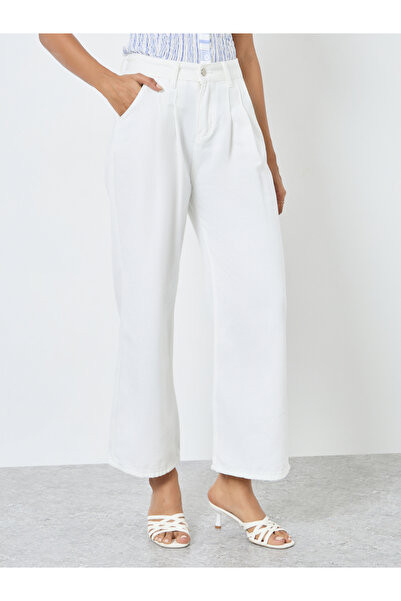 Take Two By Styli Solid Mid Rise Wide Leg Jeans