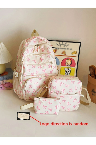 Take Two By Styli مجموعة حقيبة ظهر مطبوعة برسومات جرافيكية مع حقيبة كتف ومحفظة