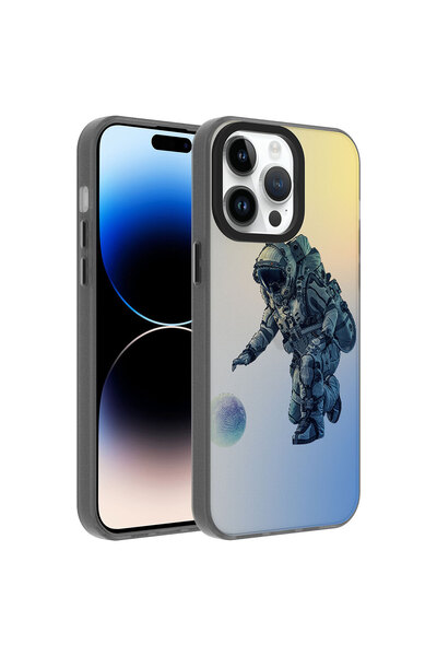 zore iPhone 14 Pro Compatible Patterned Shrp Dragon Hard Case-Astronaut