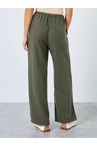 Styli Suede Wide Leg Joggers with Drawstring