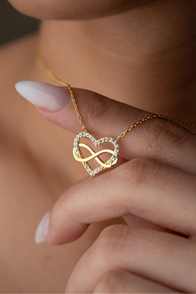 Silvano Jewelry 925 Ayar Gümüş Sonsuzluk Kalp Kolye