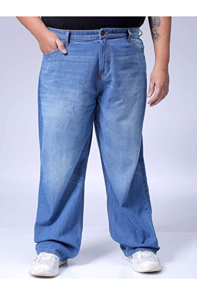 HardSoda By Styli Plus Size Men Faded Baggy Fit Jeans