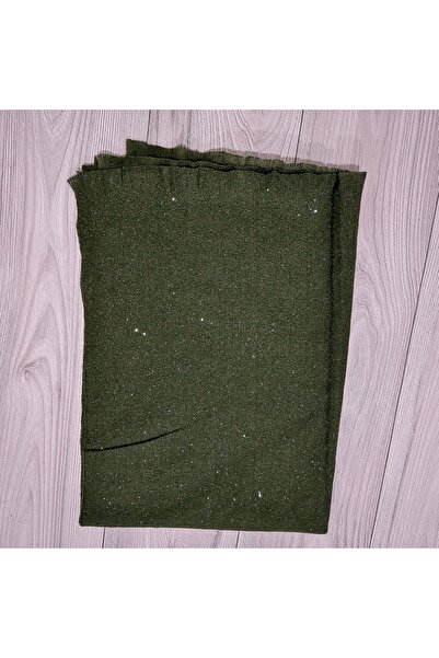 FashionForYou Serene Luxe long scarf, with lurex and cashmere, Khaki, 200x70 cm