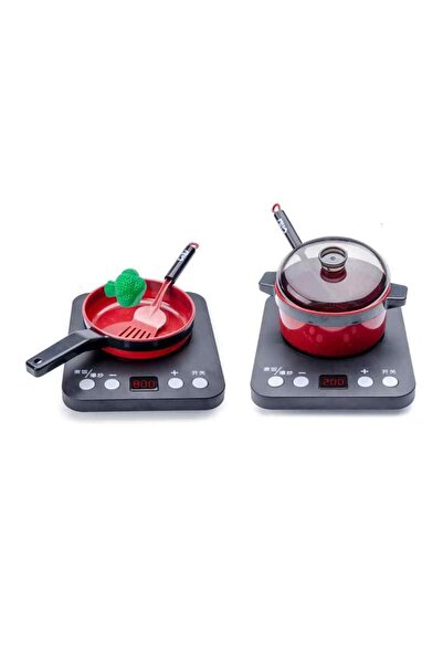 CIUPIGo Set ustensile de bucatarie pentru copii XXL, cu aragaz, tigai, oale, alimente si accesorii, 36 piese