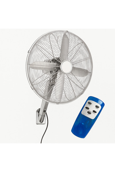 GOOD HOME Krom Gövdeli 40 cm Duvar Tipi Vantilatör – Uzaktan Kumanda ve Güçlü...