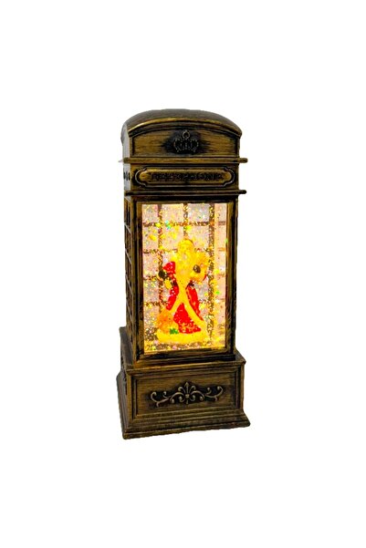 velve Ornament electronic Snow Lantern tip cabina telefonica, cu Mos Craciun ...