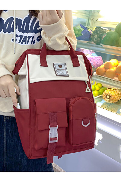 Take Two By Styli حقيبة ظهر بمقبض مزدوج من ألوان متباينة