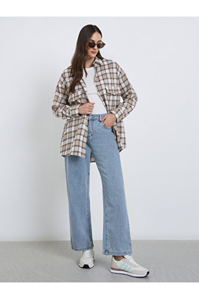 Styli High Rise Wide Leg Jeans