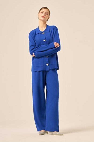 FTZ WOMEN Γυναικείο Σετ Τσέπης με Λεπτομέρειες Διπλό Σετ Saks Blue 20914