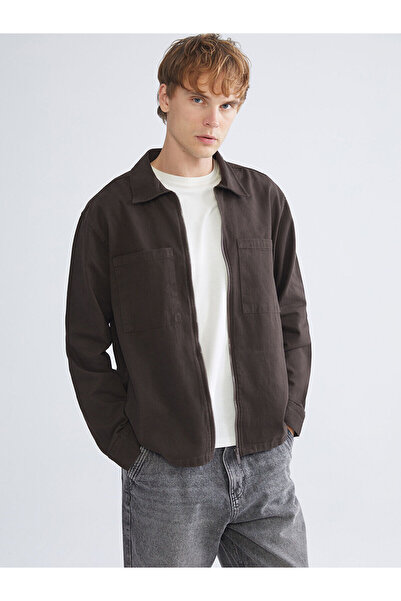 LC Waikiki XSIDE Коричнева зручна модель чоловічої сорочки-жакета W50891Z8
