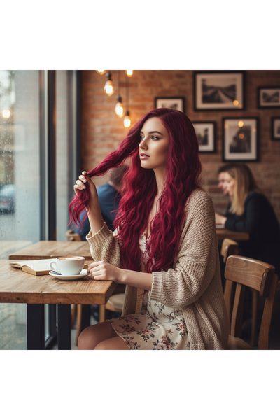 Suzan Peruk Doğal Dalgalı Peruk-70 cm Ekstra Uzun- Tepe kısmı cilt görünümlü ...