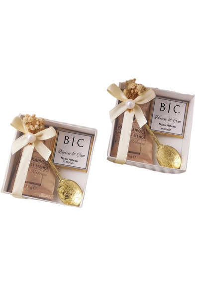 Home Kişiye Özel Kahve, Çikolata & Kaşık Set Nişan, Nikah, Mevlit, Doğum Günü...