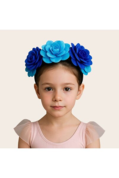 Ada Kostüm Tasarım Blue Rose Crown- Blue & Saks Rose Crown