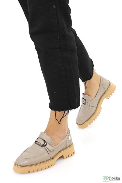 Mammamia Kadın Hakiki Deri Kalın Taban Loafer Günlük Ayakkabı M26/KA820