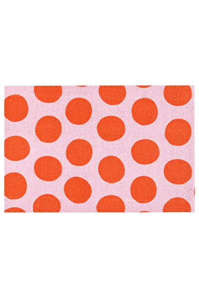 IKEA KÖRFÄLTSPIL Door mat, pink orange/circle pattern, 40 x 60 cm