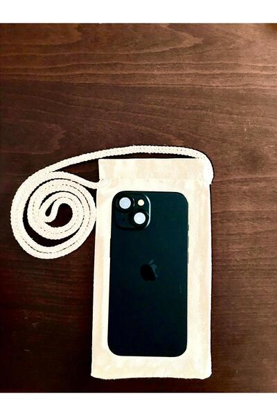 lovver manifest tasarımlı ipli %100 organik telefon kılıfı çantası