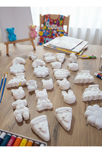 OEM Çocuklar için 25 adet hayvan ve ev seramik boyama parçası