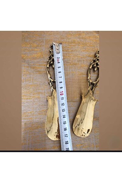 Ustası Antepte Brass Shoe Horn with Bag and Boy Cat Figure