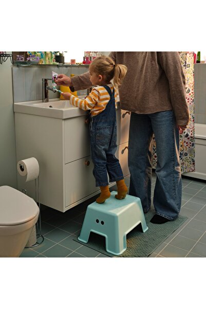 IKEA BOLMEN Step stool, light turquoise