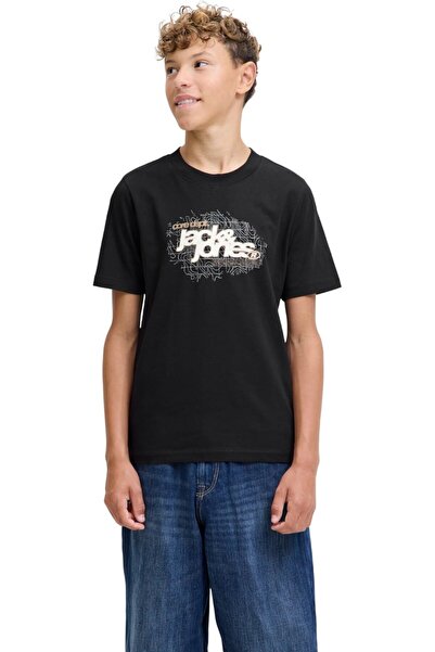 Jack & Jones JACK &JONES Grid Branding JNR t-shirt - 12288652-Black