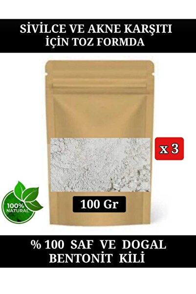 E.M.S AVM 3 Pcs Anti-Acne Bentonite Clay Powder Form Pure and Natural Bentoni...