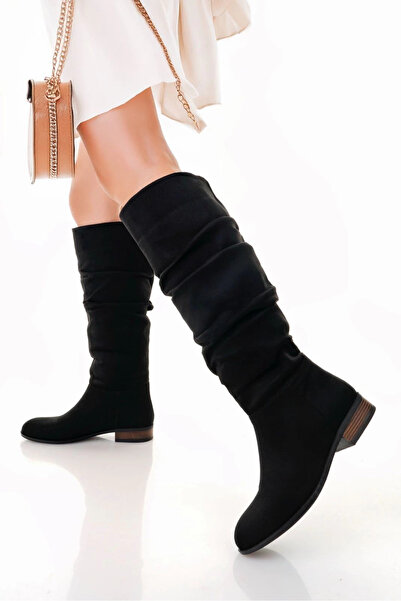 Ethab Ticaret Winda Black Suede Bellows Boots