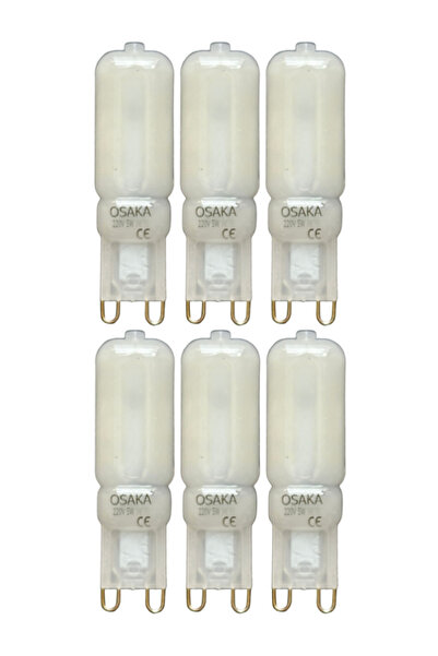 Avarson (6 Adet) Osaka Buzlu 5W Beyaz Işık (6500K) G9 Duylu Led Kapsül Ampul