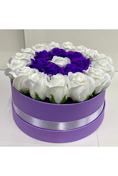 velve Ειδική σύνθεση λουλουδιών Eternity με 23 τριαντάφυλλα σαπούνι σε στρογγ...