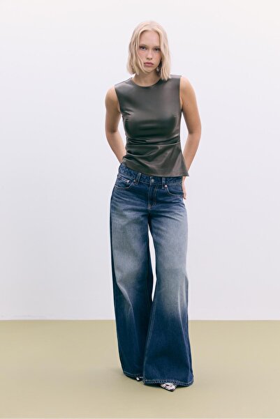 Stradivarius Suni deri kolsuz üst