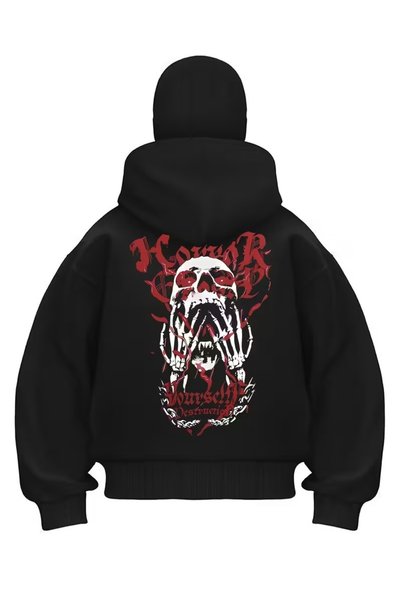 LAND MODA Kar Maskeli Ninja Unisex Sweatshirt Hırka 2iplik kalın polar