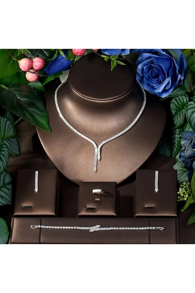 NUCA CO Yüksek kaliteli Zirkon Taşlı Lüks Düğün Nişan Organizasyon Kına Kolye...