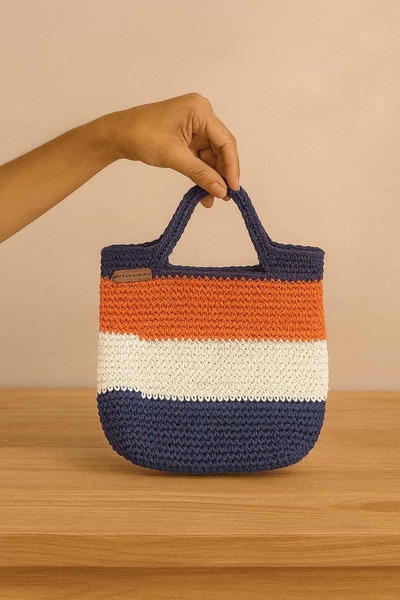Ada Kostüm Tasarım Geantă de mână tricotată multicoloră Marino