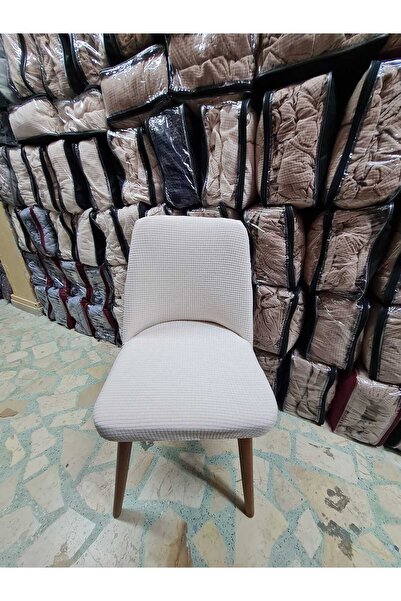 köklem Jakarlı, Hasır DesenBüyük Oval Sandalye Kılıfı, Yıkanabilir Sandalye Örtüsü 1 adet