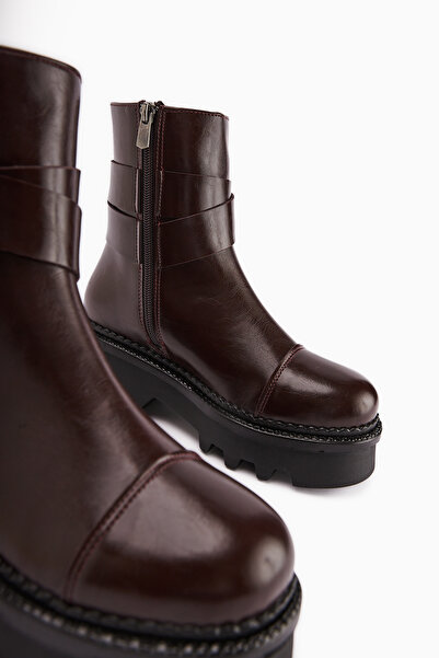 Limoya Cristin Burgundy High-Sole Women's Boots