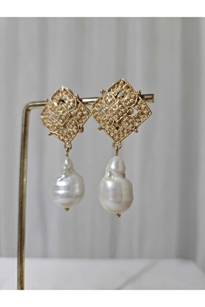 İNCİORA JEWELRY DUBAİ TARZI BÜYÜK DOĞAL GERÇEK BAROK İNCİ KÜPE