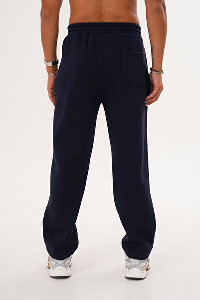 BigBrossBoutique Ανδρικό παντελόνι μπλε ναυτικό με 3 κλωστές