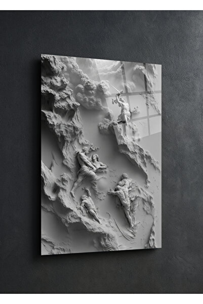 GRAFİVO Klasik Mitoloji Tasarımı – 3D Rölyef Görünümlü Cam Tablo