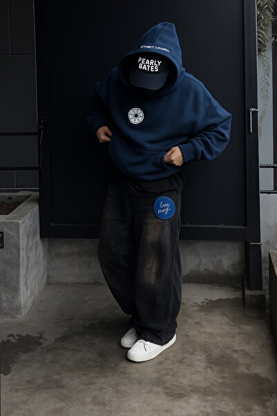 CLASSY.MODA Φούτερ με κουκούλα με 3 κλωστές και τσέπες καγκουρό – Στρογγυλό σ...