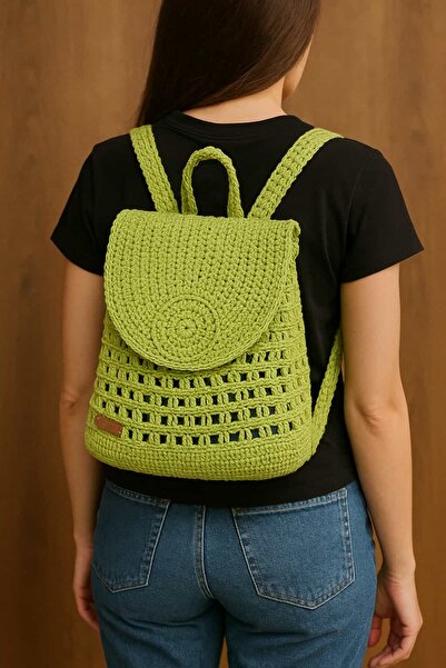 Ada Kostüm Tasarım Olivia Green Knitted Backpack