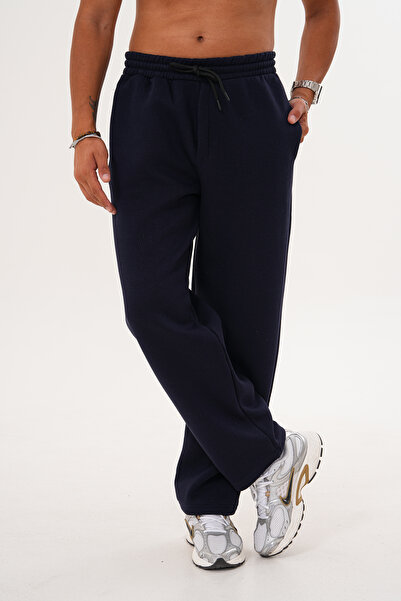 BigBrossBoutique Ανδρικό παντελόνι μπλε ναυτικό με 3 κλωστές