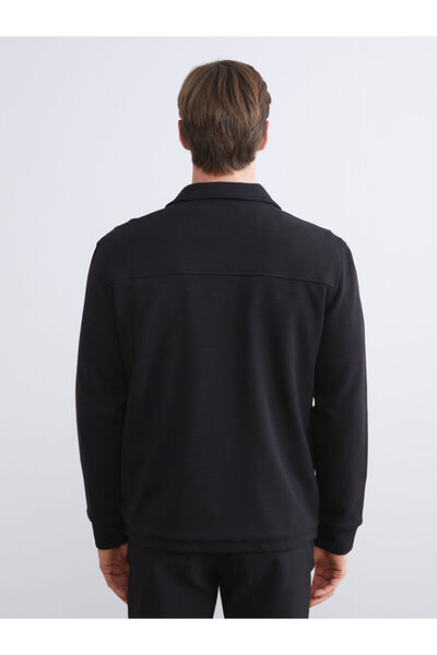 LC Waikiki LCW Vision Siyah Rahat Kalıp Uzun Kollu Erkek Gömlek Ceket W5J119Z8